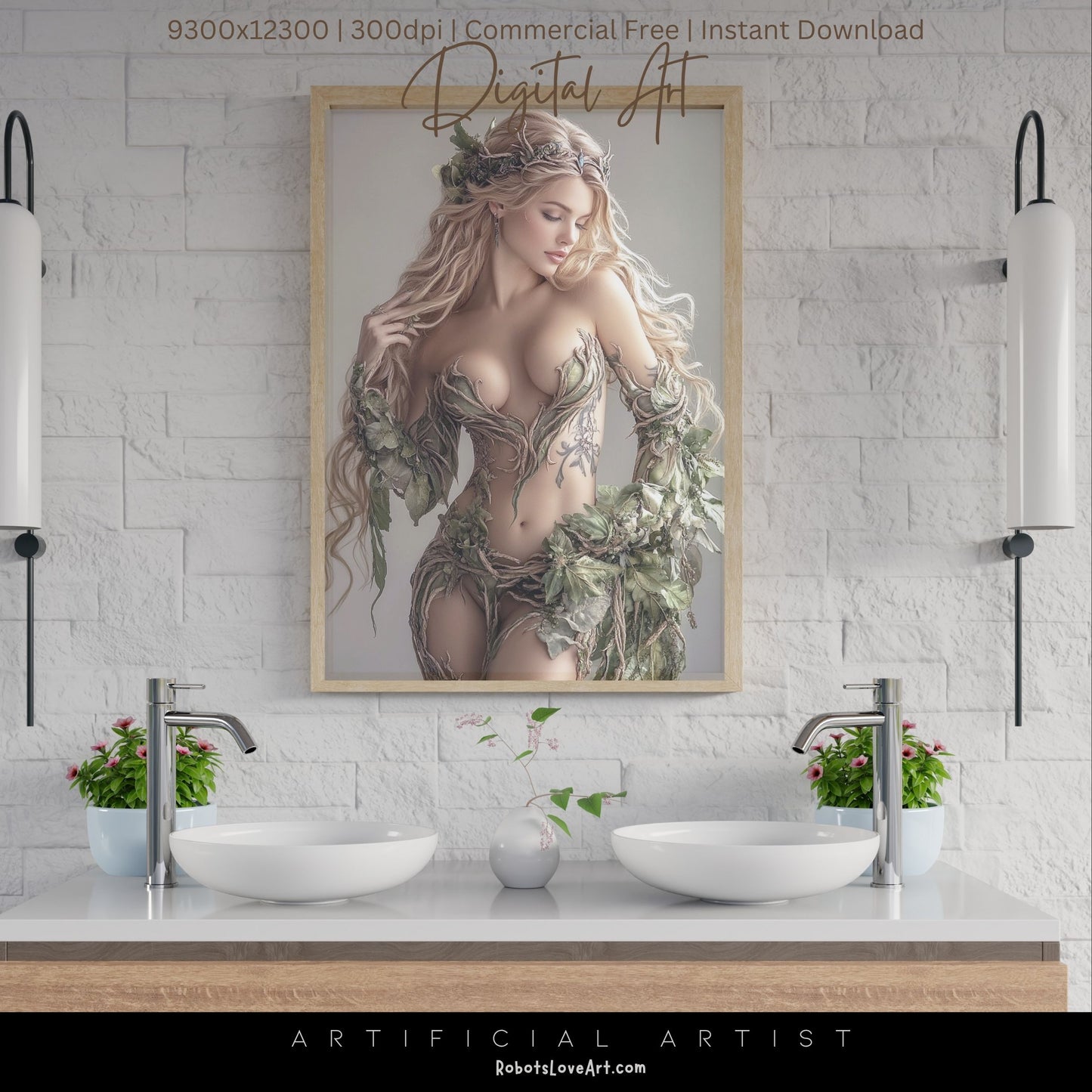 Hot Ivy | Instant Download | Fantasy Digital AI Art | Mother Earth Sexy Goddess