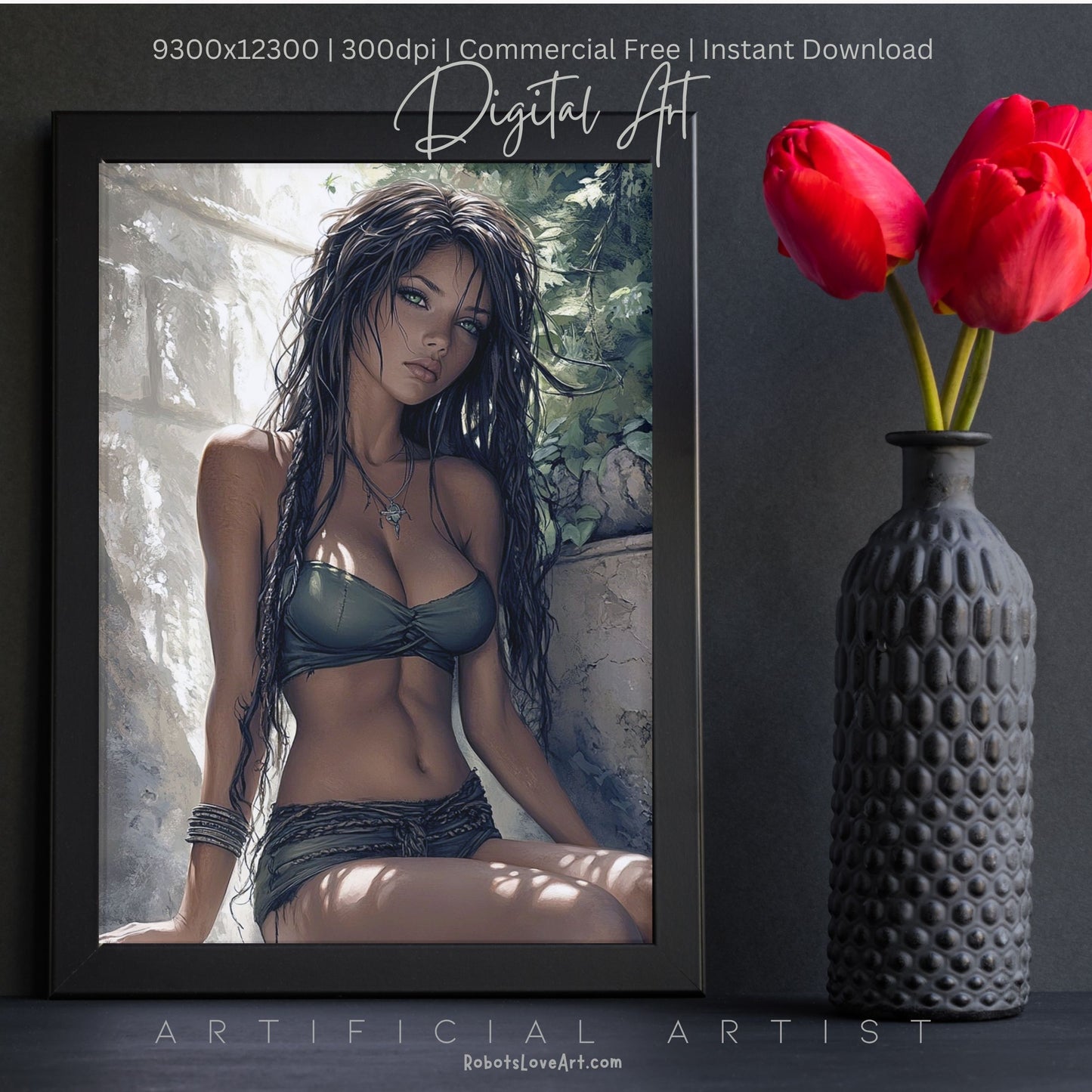 Relaxing in Israeli Spa | Instant Download | Fantasy Digital AI Art | Hot Girl