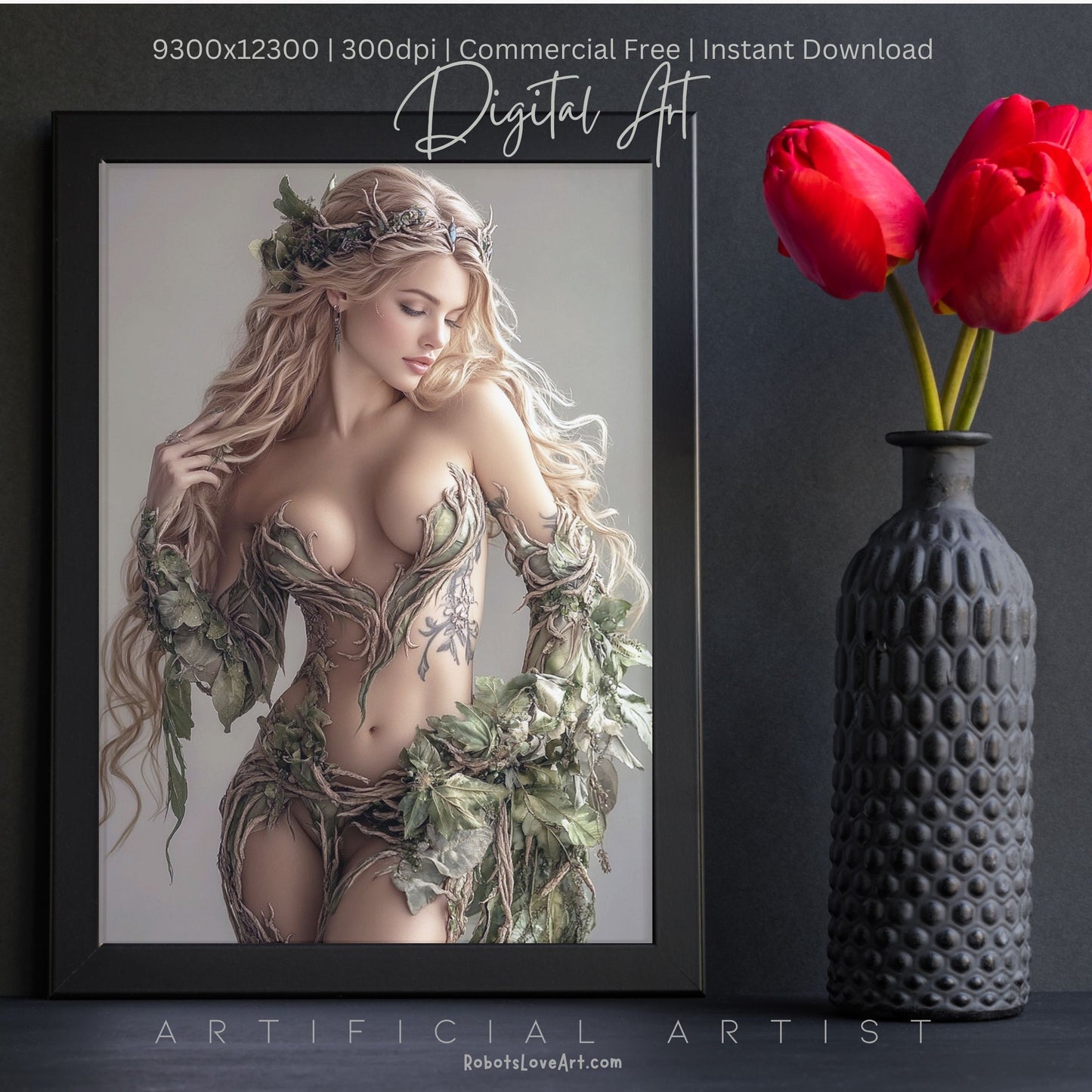 Hot Ivy | Instant Download | Fantasy Digital AI Art | Mother Earth Sexy Goddess