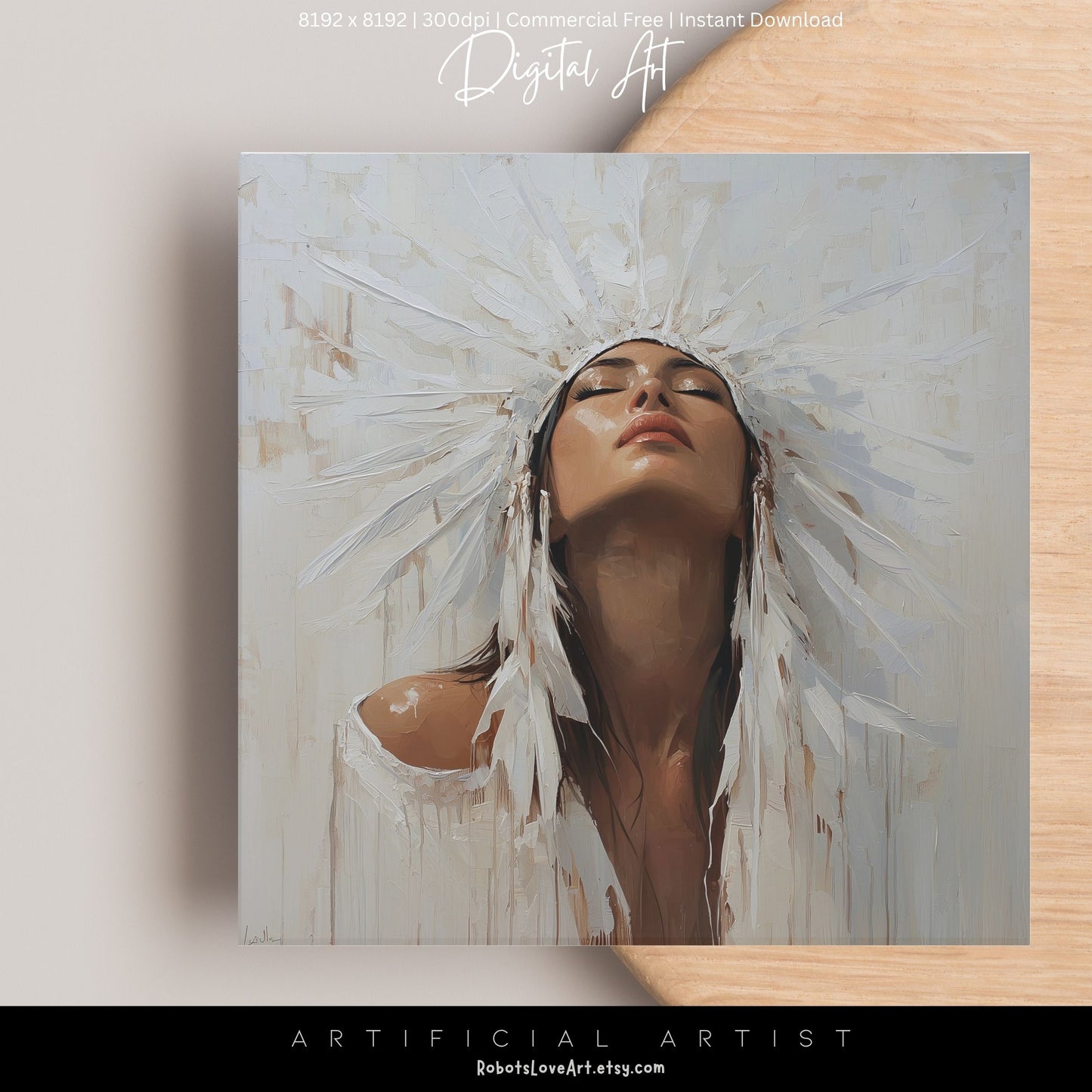 Beautiful Cherokee Princess | Instant Download | Native American Digital AI Art