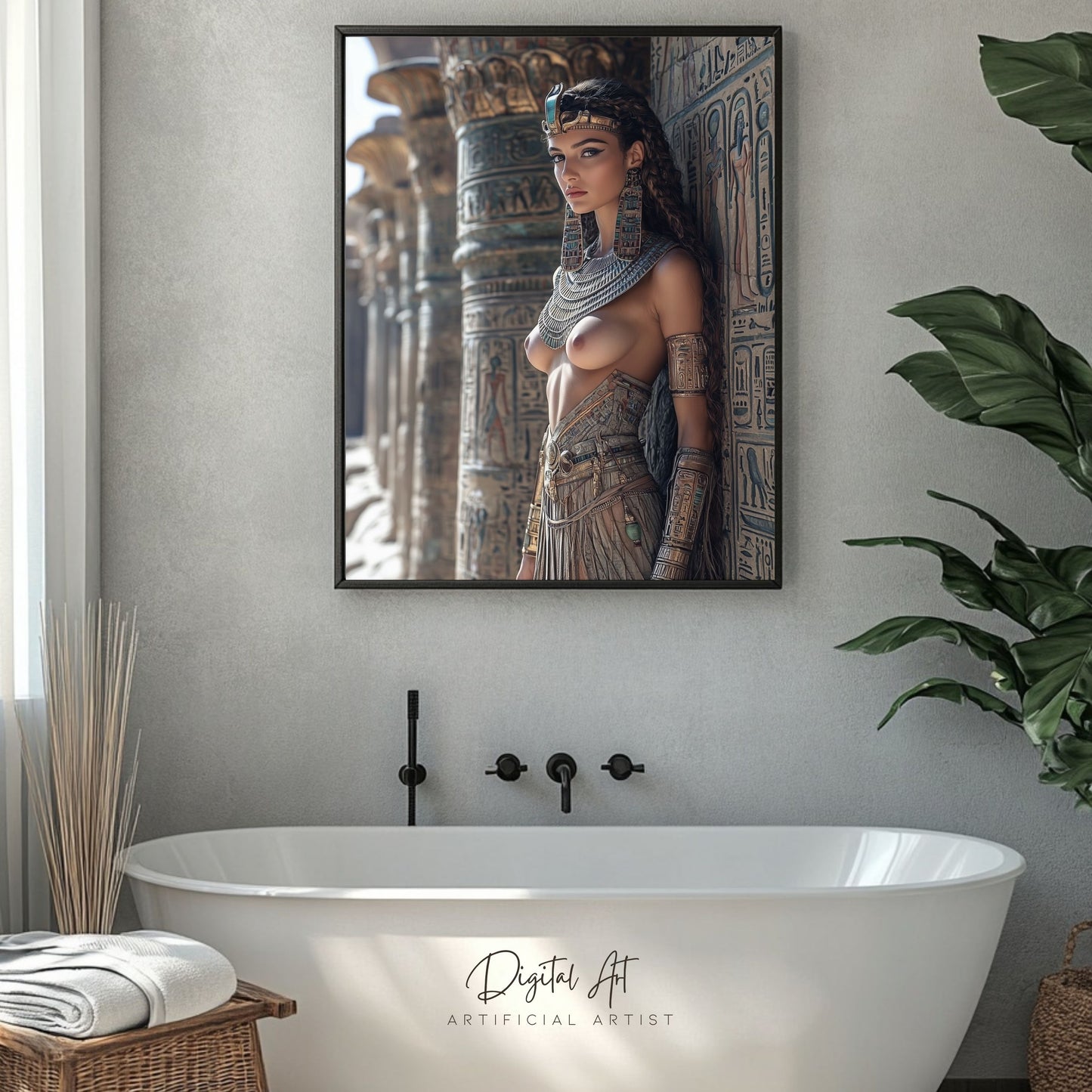 Beautiful Egyptian Goddess | Topless | Instant Download | Digital AI Art