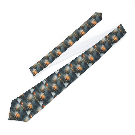Necktie - Cute Ghosts and Lantern Pattern