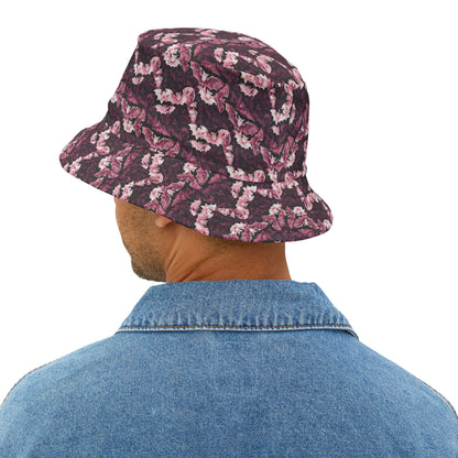 Floral Print Bucket Hat, Summer Accessory, Trendy Hat for Beach Days, Stylish Hat for Outdoor Events, Gift for Nature Lovers