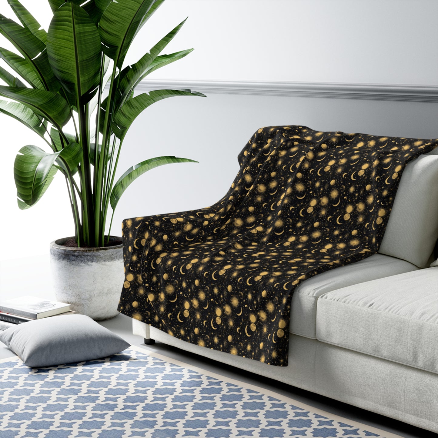 Cozy Sherpa Fleece Blanket, Starry Nights Throw, Perfect for Gifts, Home Decor, Warm Comfort for Any Season