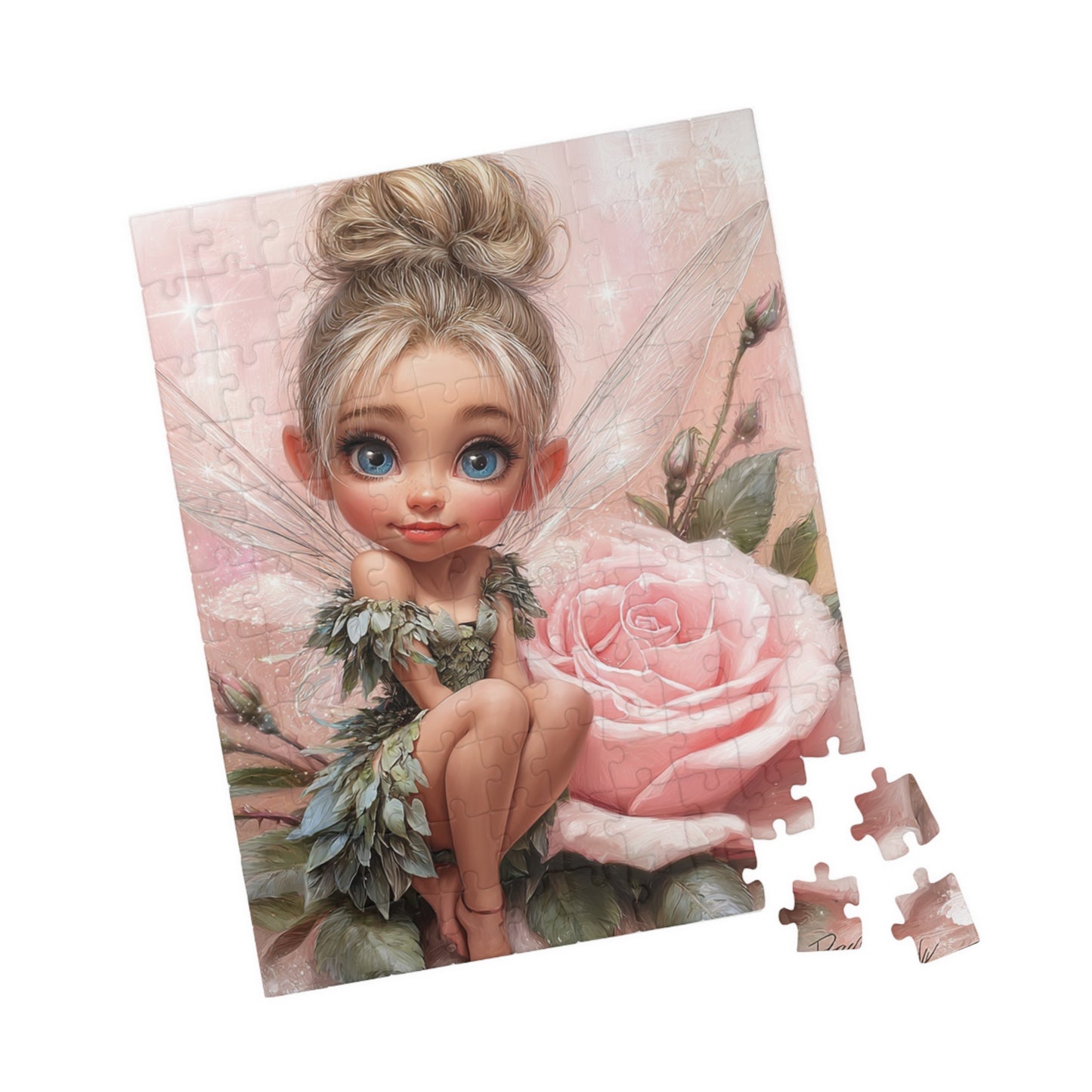 Fairy Rose Puzzle, Dreamy Fairy Jigsaw, Magical Home Decor, Unique Gift, Puzzle Lover's Delight, Family Game Night
