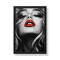 Black and White Fashion Poster | Sexy Blonde with Red Lips