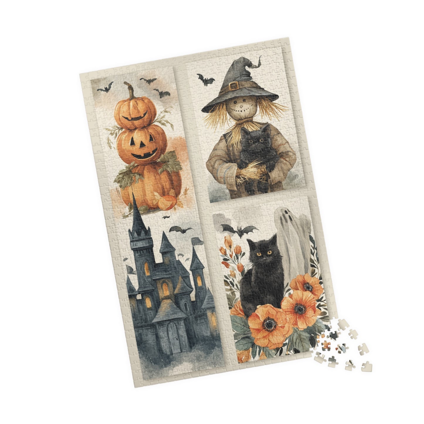 Halloween Themed Puzzle, Jack-O'-Lanterns, Spooky Decor, Family Activity, Fall Fun, Gifting, Seasonal Games