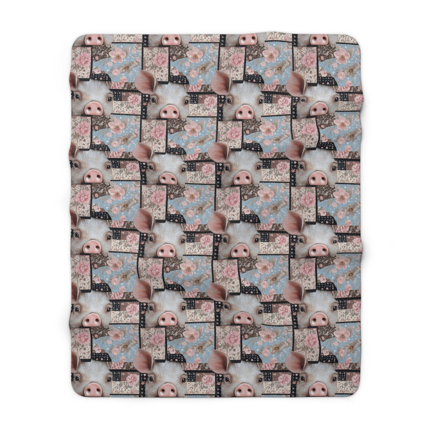 Cozy Farmhouse Sherpa Fleece Blanket, Pig Decor, Rustic Home Accents, Cozy Gift, Couch Throw Blanket, Farmhouse Decor, Animal Lover Gift