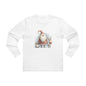 Santa & Reindeer Longsleeve Tee, Christmas Shirt, Holiday Gift, Men's Winter Apparel, Festive Long Sleeve