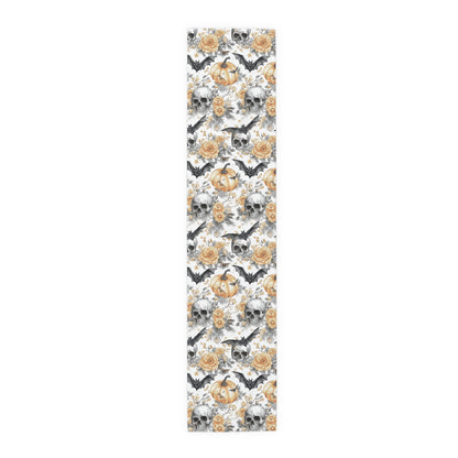 Spooky Elegance Table Runner - Halloween Decor, Fall Table Centerpiece, Cotton Tablecloth, Party Decoration, Autumn Theme