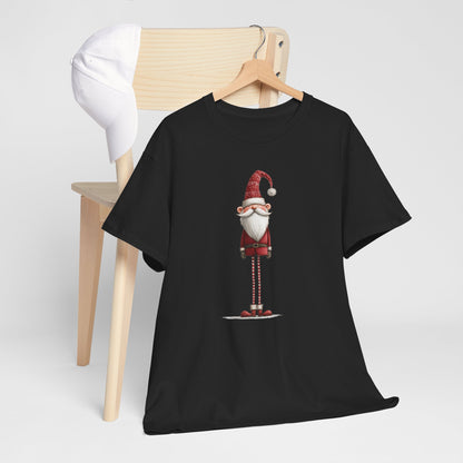 Skinny Legs Santa Character Unisex Heavy Cotton Tee, Christmas Shirt, Festive Apparel, Cute Santa Tee