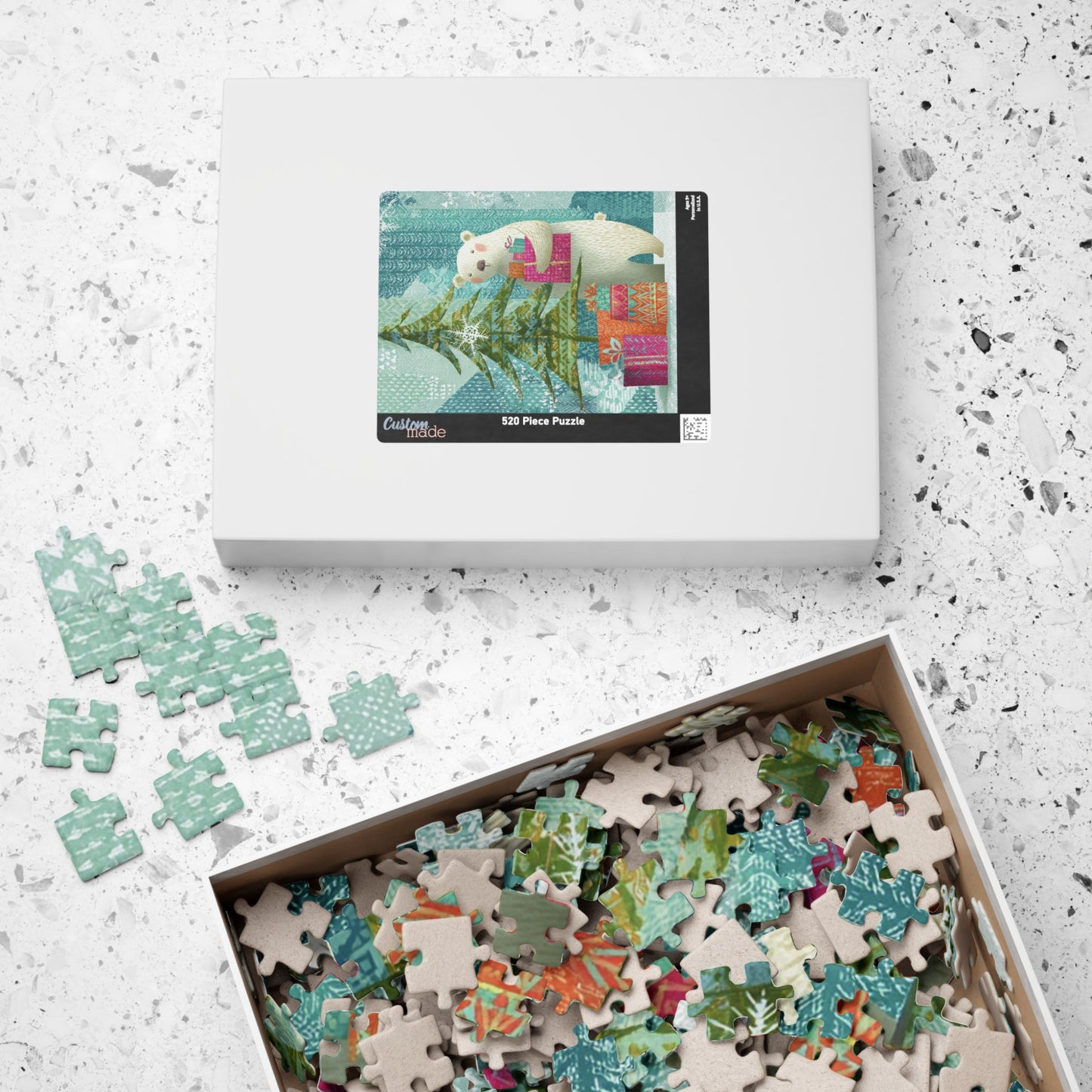 Festive Polar Bear Puzzle – Cozy Family Fun for Christmas, Holiday Gift, Winter Activity, Children's Game, Home Decor