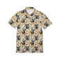 Retro Grunge Highland Cow Pattern Unisex Polo Shirt, Casual Summer Wear