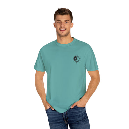 Comfort Colors Embroidered Hand-Illustrated Astrology Ying Yang Unisex T-Shirt, Cool Graphic Tee
