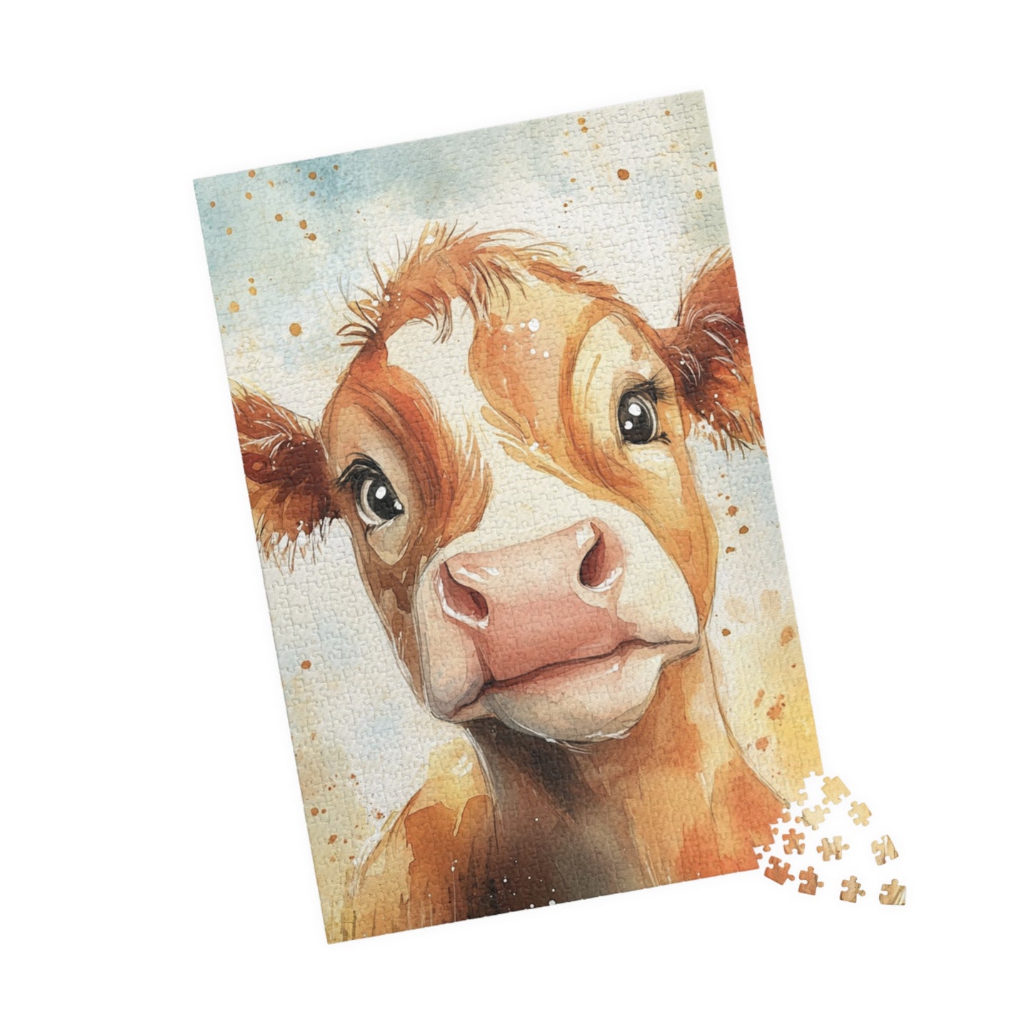 Charming Baby Cow Puzzle - Perfect for Family Fun, Gift for Animal Lovers, 110/252/520/1014-piece