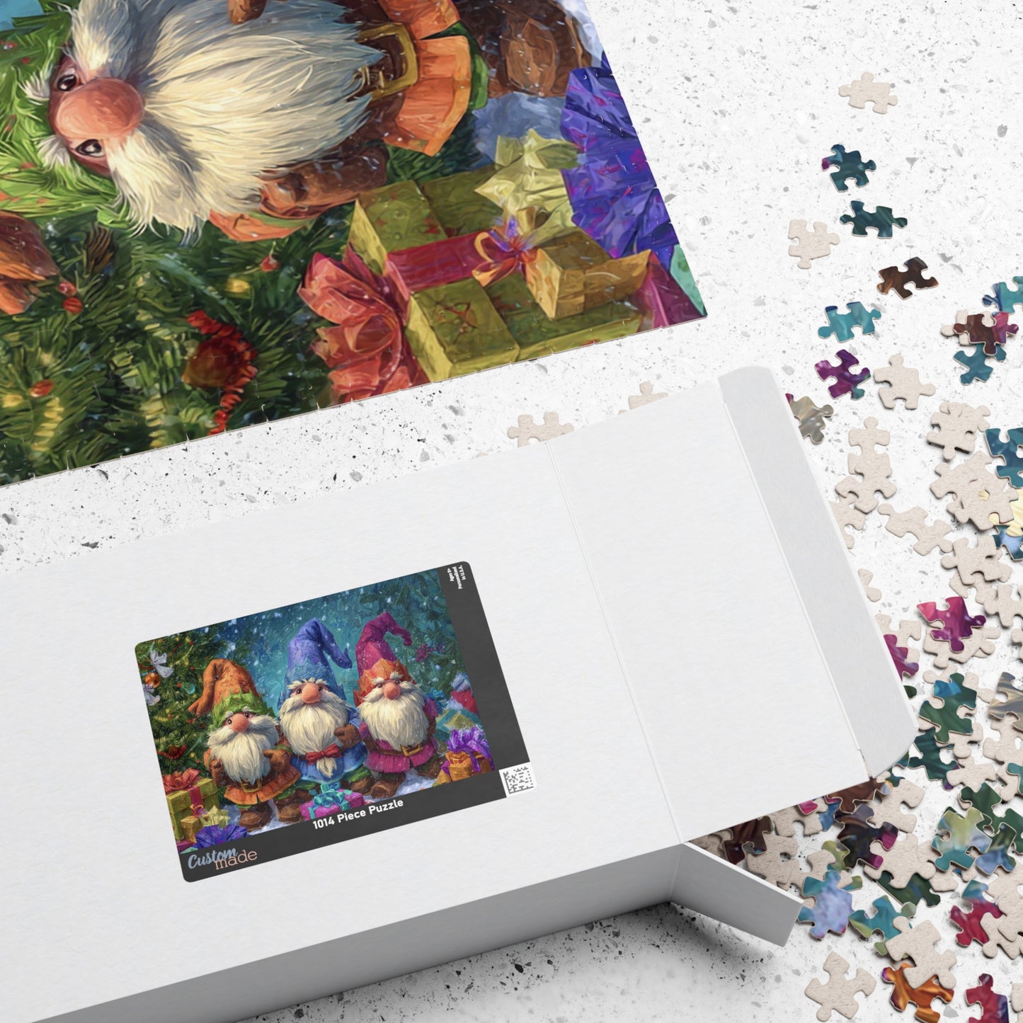 Gnome Holiday Puzzle Set | Festive 110, 252, 520, 1014-piece Jigsaw for Family Fun, Cozy Nights, Gift Idea