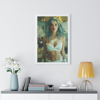 Vertical Poster - Sexy Bikini Babe in the Kitchen Covered in Flour