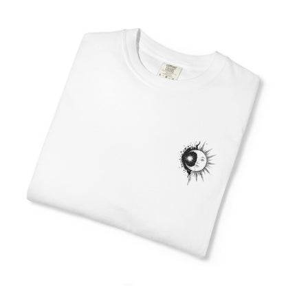 Comfort Colors Embroidered Hand-Illustrated Astrology Ying Yang Unisex T-Shirt, Cool Graphic Tee