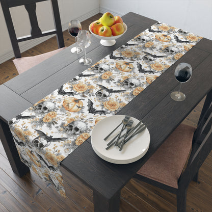 Spooky Elegance Table Runner - Halloween Decor, Fall Table Centerpiece, Cotton Tablecloth, Party Decoration, Autumn Theme