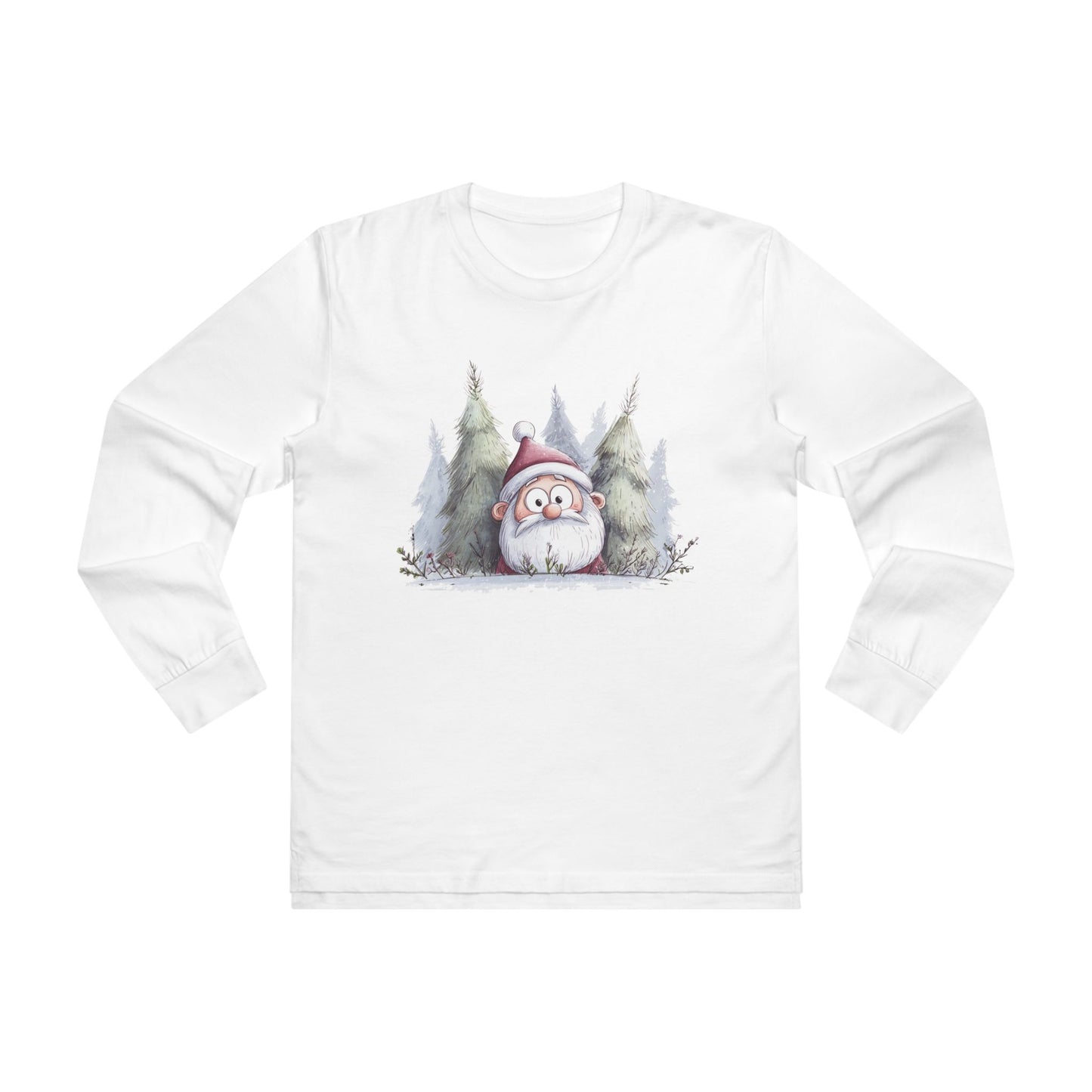 Cozy Santa Longsleeve Tee for Men, Perfect Holiday Gift, Winter Wear, Festive Apparel, Christmas Celebration