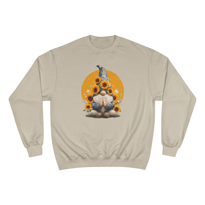 Sunflower Gnome Champion Sweatshirt, Cozy Fall Sweater, Perfect for Gifting, Birthday, Autumn Fashion, Cute Sweatshirt