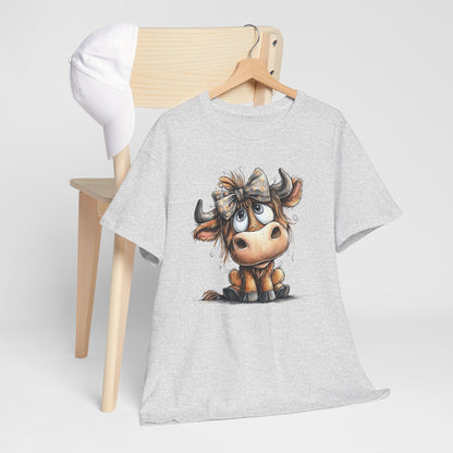 Cute Highland Cow Graphic Tee for Animal Lovers, T-Shirt for Kids & Adults, Farmhouse Decor