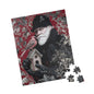 Puzzle - Wise Old Man with Birdhouse on Red Floral Background
