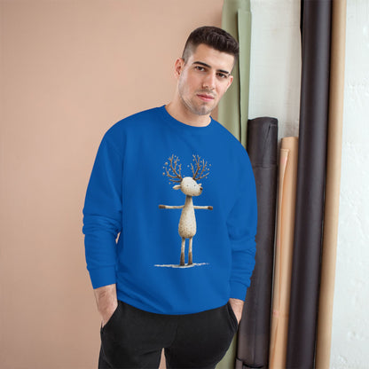 Reindeer Champion Sweatshirt, Cozy Holiday Sweatshirt, Cute Animal Gift, Winter Apparel, Christmas Sweatshirt
