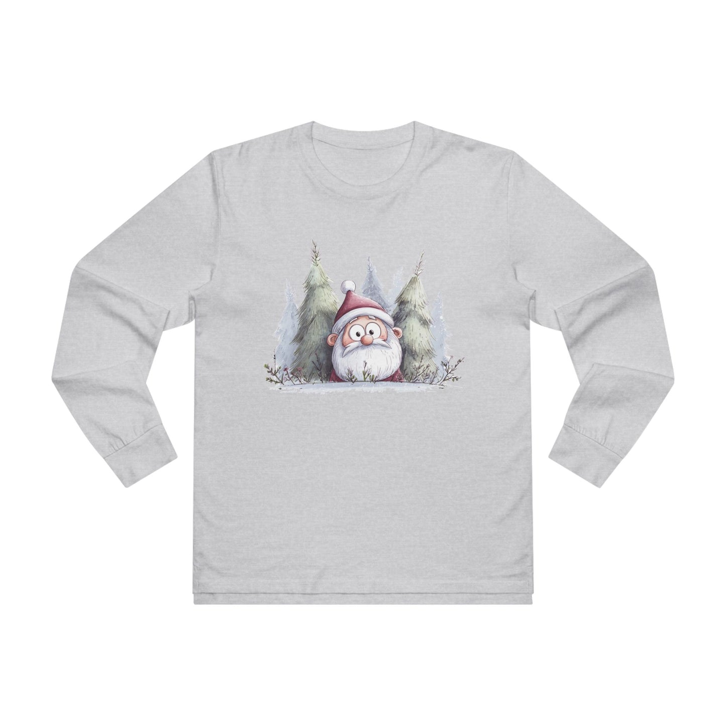 Cozy Santa Longsleeve Tee for Men, Perfect Holiday Gift, Winter Wear, Festive Apparel, Christmas Celebration