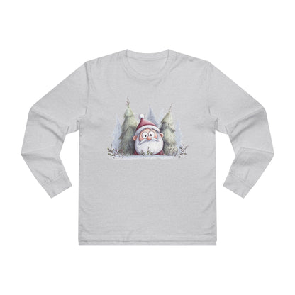Cozy Santa Longsleeve Tee for Men, Perfect Holiday Gift, Winter Wear, Festive Apparel, Christmas Celebration