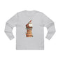 Festive Men’s Base Longsleeve Tee, Christmas Shirt, Santa in Chimney Design