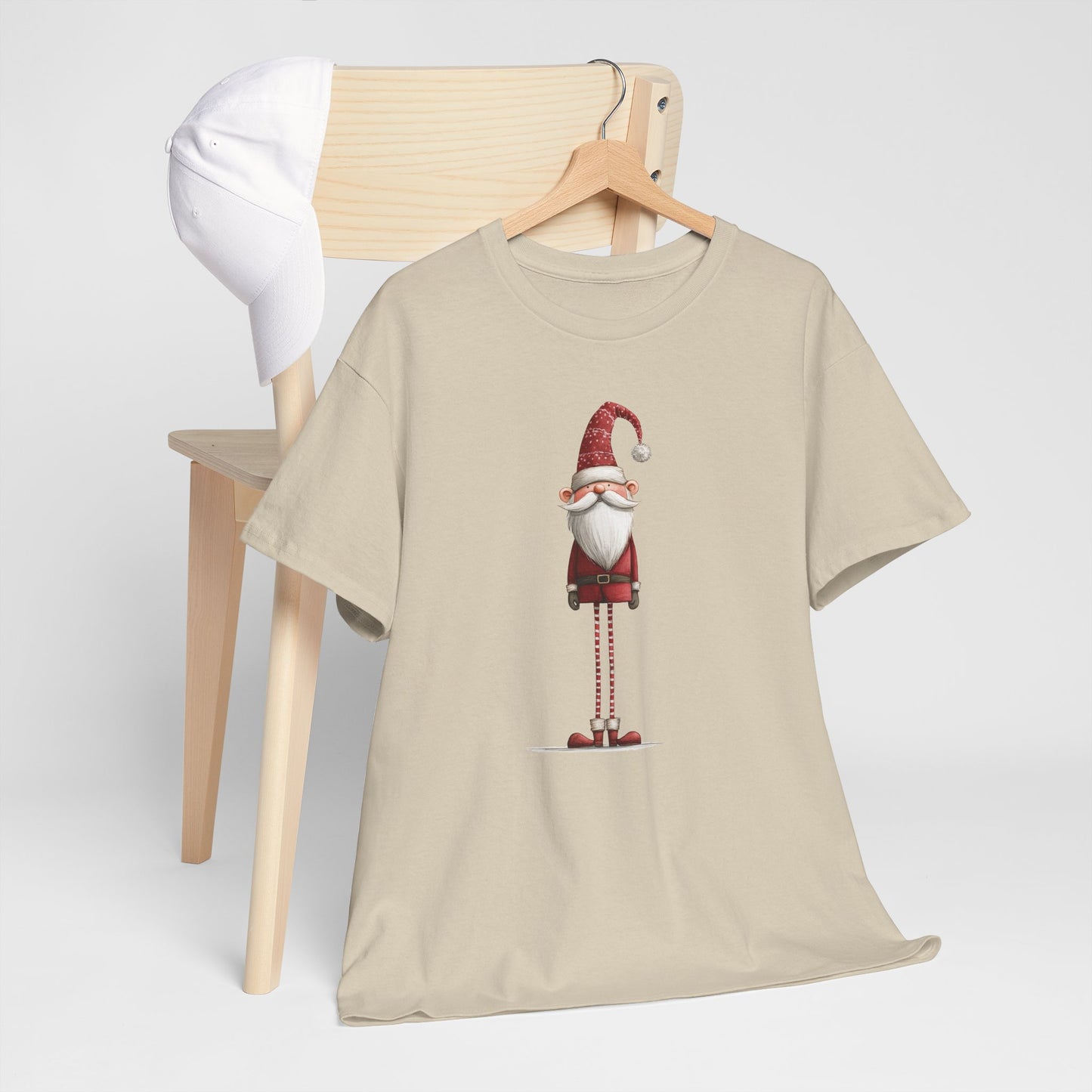 Skinny Legs Santa Character Unisex Heavy Cotton Tee, Christmas Shirt, Festive Apparel, Cute Santa Tee