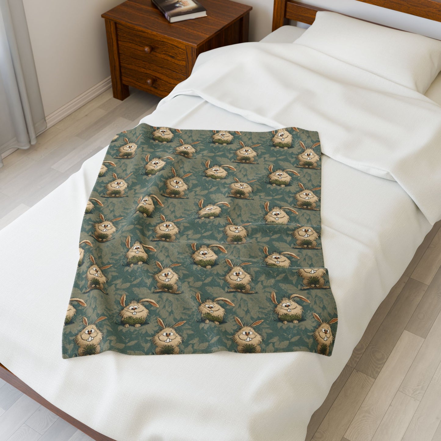 Cozy Bunny Plush Blanket - Perfect for Kids, Nursery Decor, Easter Gift, Soft Throw, Warm Blanket