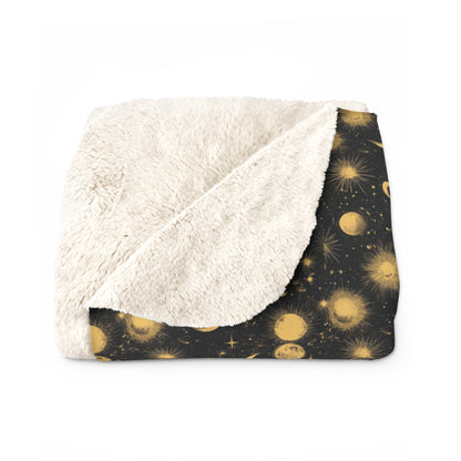Cozy Sherpa Fleece Blanket, Starry Nights Throw, Perfect for Gifts, Home Decor, Warm Comfort for Any Season