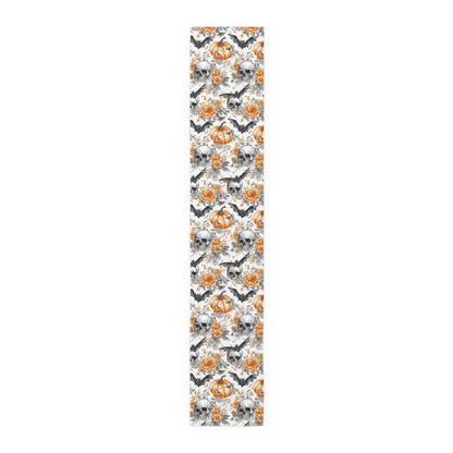 Spooky Elegance Table Runner - Halloween Decor, Fall Table Centerpiece, Cotton Tablecloth, Party Decoration, Autumn Theme