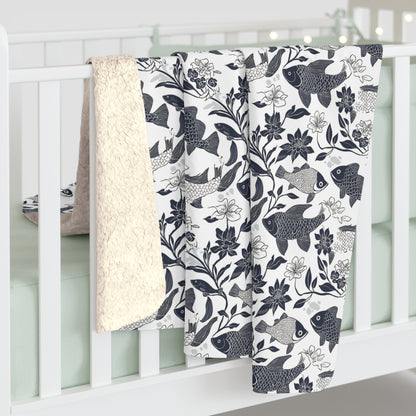 Cozy Floral Sherpa Blanket | Warm Floral Throw for Couch, Home Decor, Gift for Her, Cozy Nights