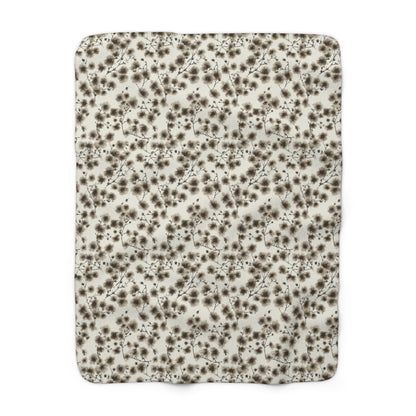 Cozy Floral Sherpa Fleece Blanket - Warm Throw for Home, Gift for Housewarming, Romantic Decor, Winter Comfort, Cozy Nights