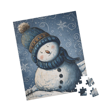 Snowman Puzzle - Winter Fun for Family Nights, Holiday Decor, Gift for Kids, Christmas Activity, Cozy Family Time