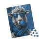 Hipster Sheep Puzzle - Fun, Unique Jigsaw Puzzle for Animal Lovers, Family Game Night, Gift for Friends, Home Decor, Blue Sheep Art