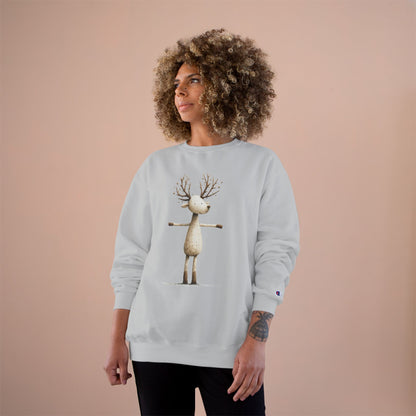 Reindeer Champion Sweatshirt, Cozy Holiday Sweatshirt, Cute Animal Gift, Winter Apparel, Christmas Sweatshirt