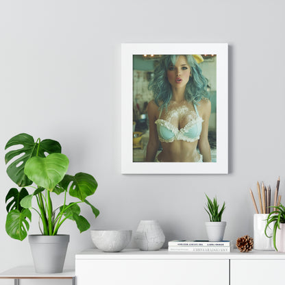 Vertical Poster - Sexy Bikini Babe in the Kitchen Covered in Flour