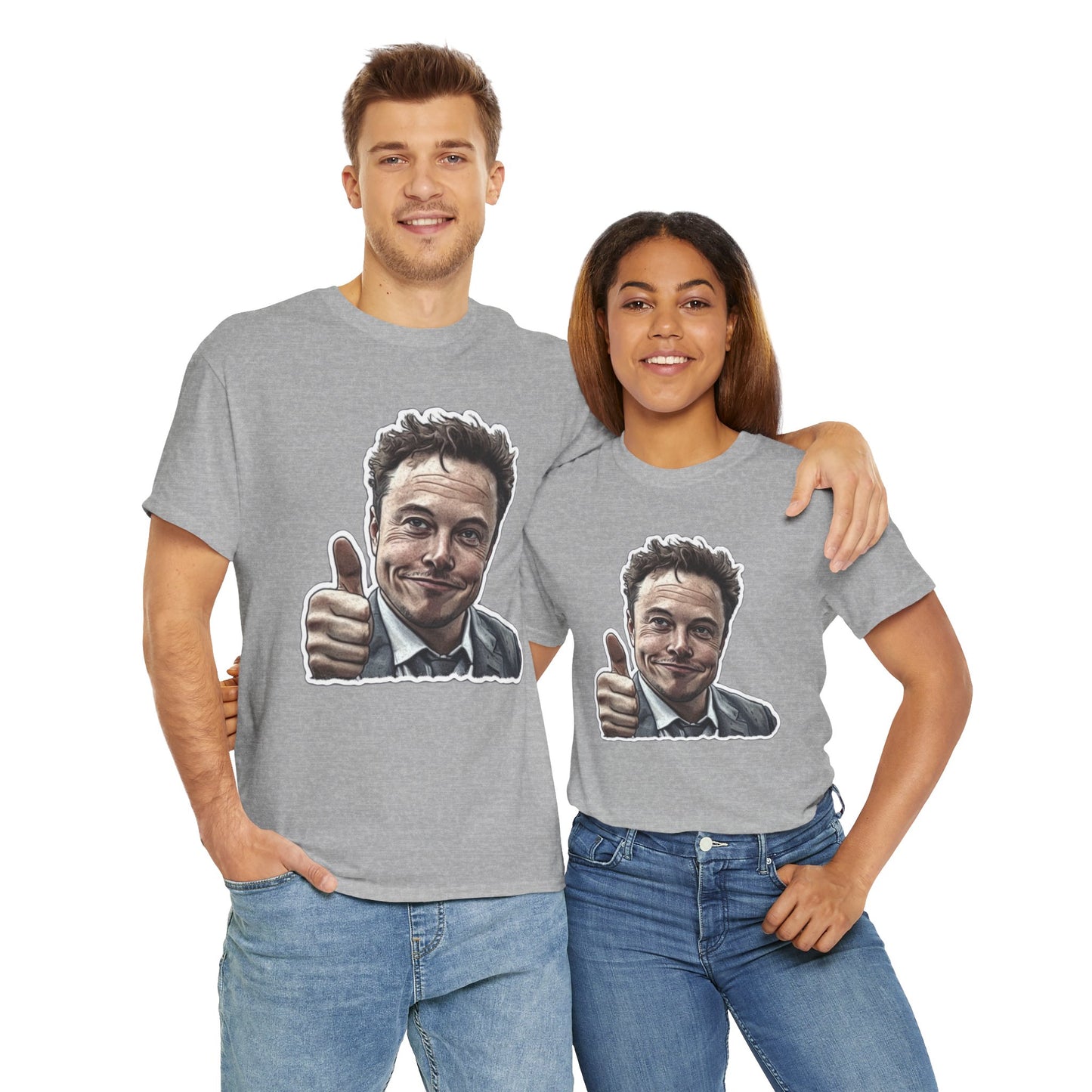 T-Shirt Elon Musk Thumbs Up Unisex Heavy Cotton Tee