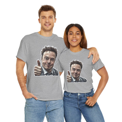 T-Shirt Elon Musk Thumbs Up Unisex Heavy Cotton Tee