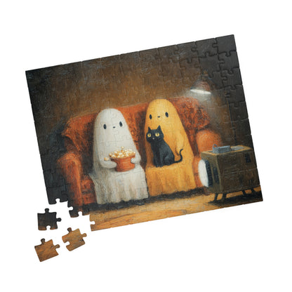 Cozy Ghosts Puzzle for Family Fun, Halloween Decor, Cozy Night In, Unique Gift, Puzzle Night Essentials