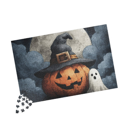 Halloween Pumpkin Puzzle, Spooky Decor, Ghostly Challenge for Kids and Adults, Fall Family Activity, Perfect Gift for Halloween