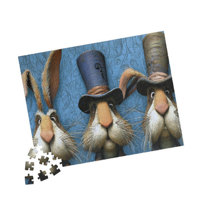 Whimsical Rabbit Puzzle - Fun Family Activity, Unique Gift for Bunny Lovers,