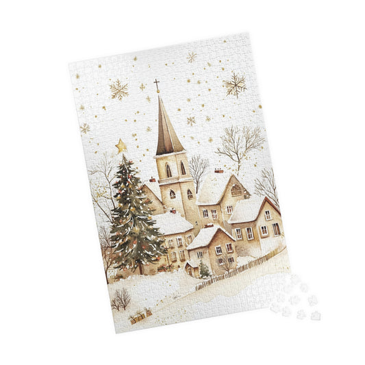 Winter Wonderland Puzzle Set - 110, 252, 520, 1014-piece, Holiday Family Fun, Cozy Home Decor, Christmas Gift, Seasonal Activity