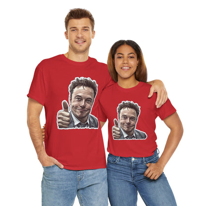 T-Shirt Elon Musk Thumbs Up Unisex Heavy Cotton Tee