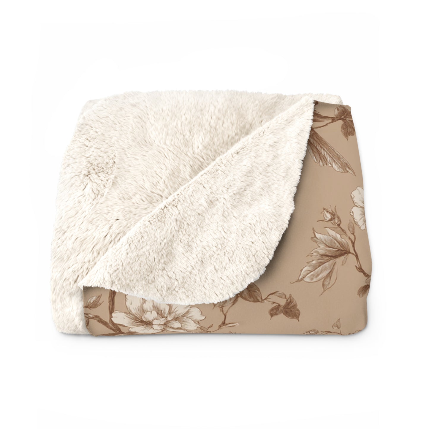 Cozy Floral Sherpa Fleece Blanket, Soft Blanket, Home Decor, Gift for Her, Warm Throw Blanket, Boho Blanket, Snuggy Blanket