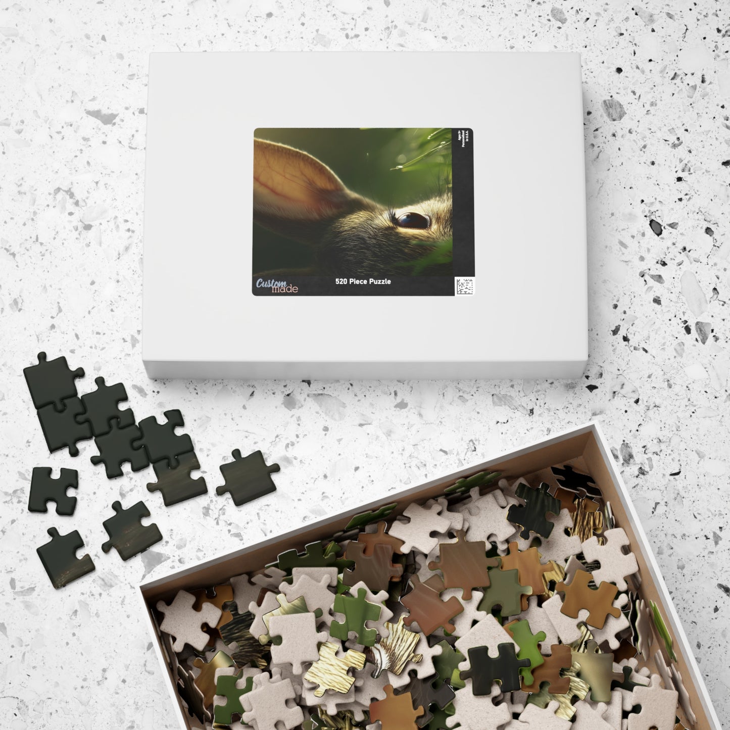 Puzzle featuring a Close-up Rabbit Portrait, Perfect Gift for Family Fun, Mindful Relaxation